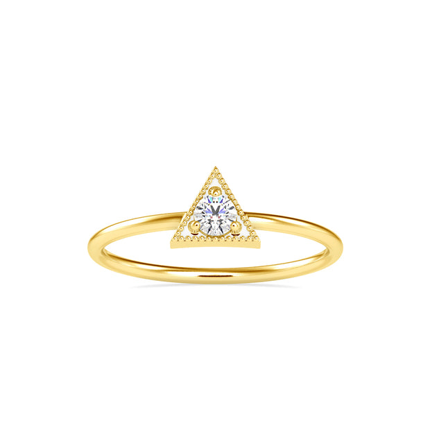 0.10Ct Triangle Shape Round Prong Lab-Grown Diamond Gold Ring
