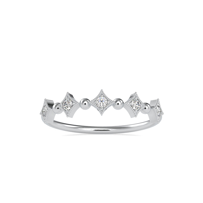 0.09Ct Round Half Eternity Lab-Grown Diamond Gold Ring
