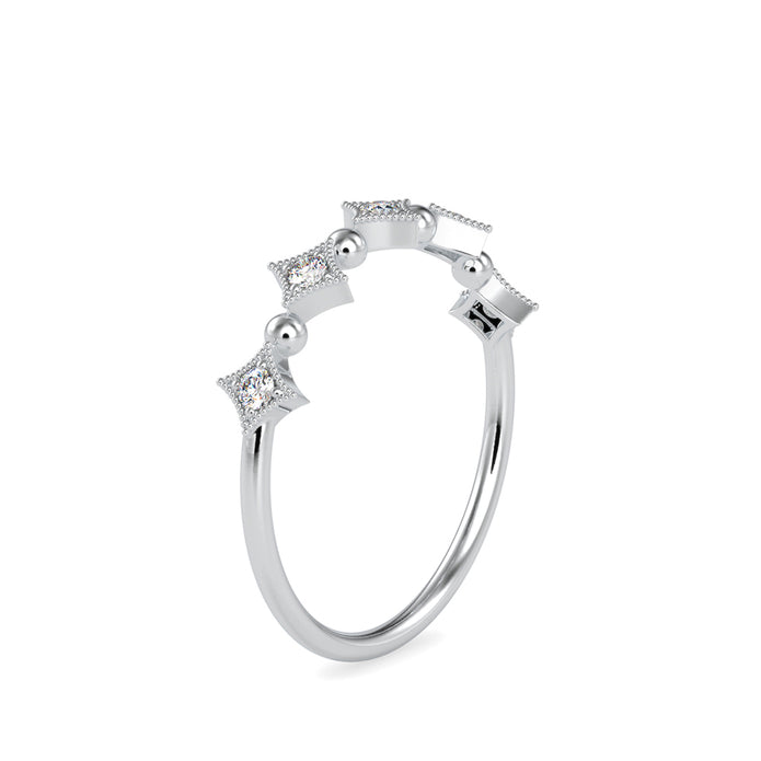 0.09Ct Round Half Eternity Lab-Grown Diamond Gold Ring