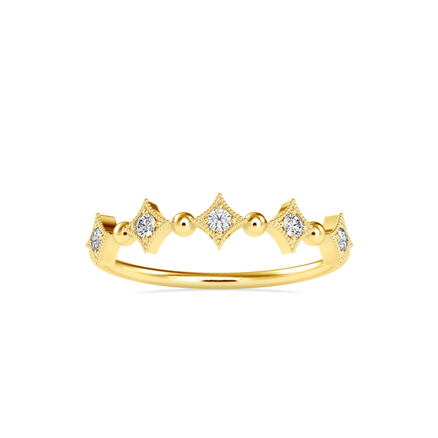 0.09Ct Round Half Eternity Lab-Grown Diamond Gold Ring