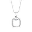 0.14Ct Square Shape Pave Lab-Grown Diamond Gold Pendant Necklace