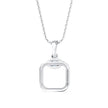 0.14Ct Square Shape Pave Lab-Grown Diamond Gold Pendant Necklace