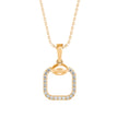 0.14Ct Square Shape Pave Lab-Grown Diamond Gold Pendant Necklace