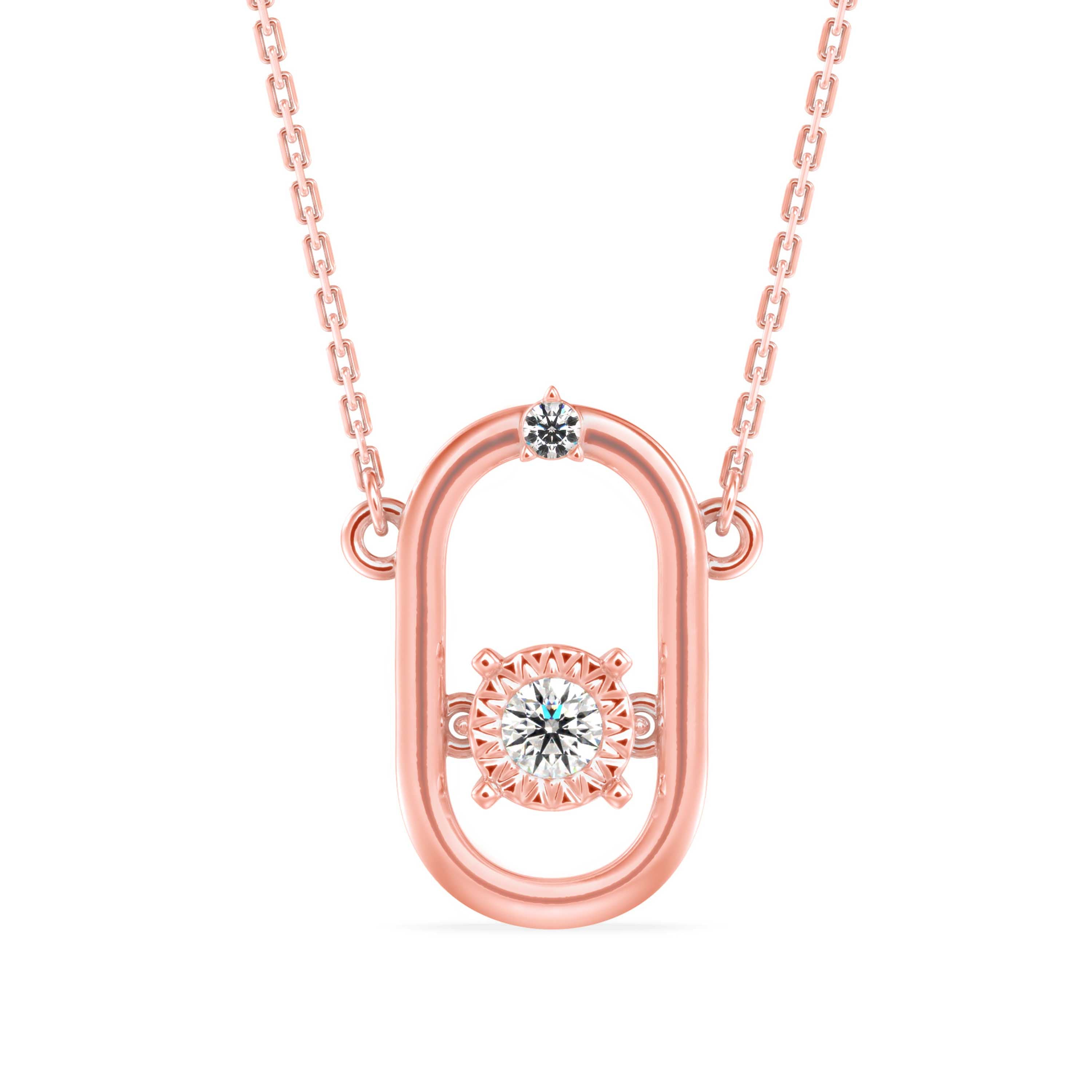 0.12Ct Floral Prong Lab-Grown Diamond Gold Pendant Necklace
