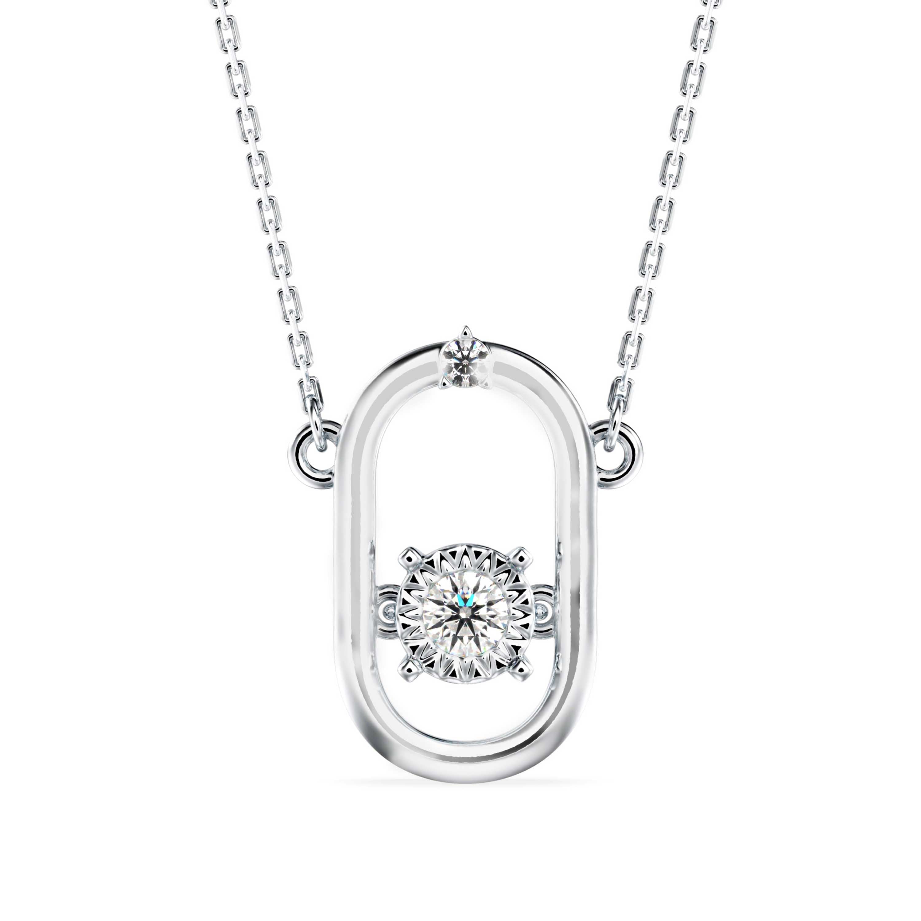 0.12Ct Floral Prong Lab-Grown Diamond Gold Pendant Necklace