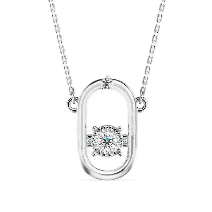 0.12Ct Floral Prong Lab-Grown Diamond Gold Pendant Necklace