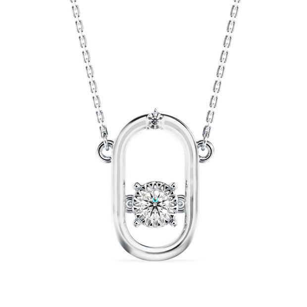 0.12Ct Floral Prong Lab-Grown Diamond Gold Pendant Necklace