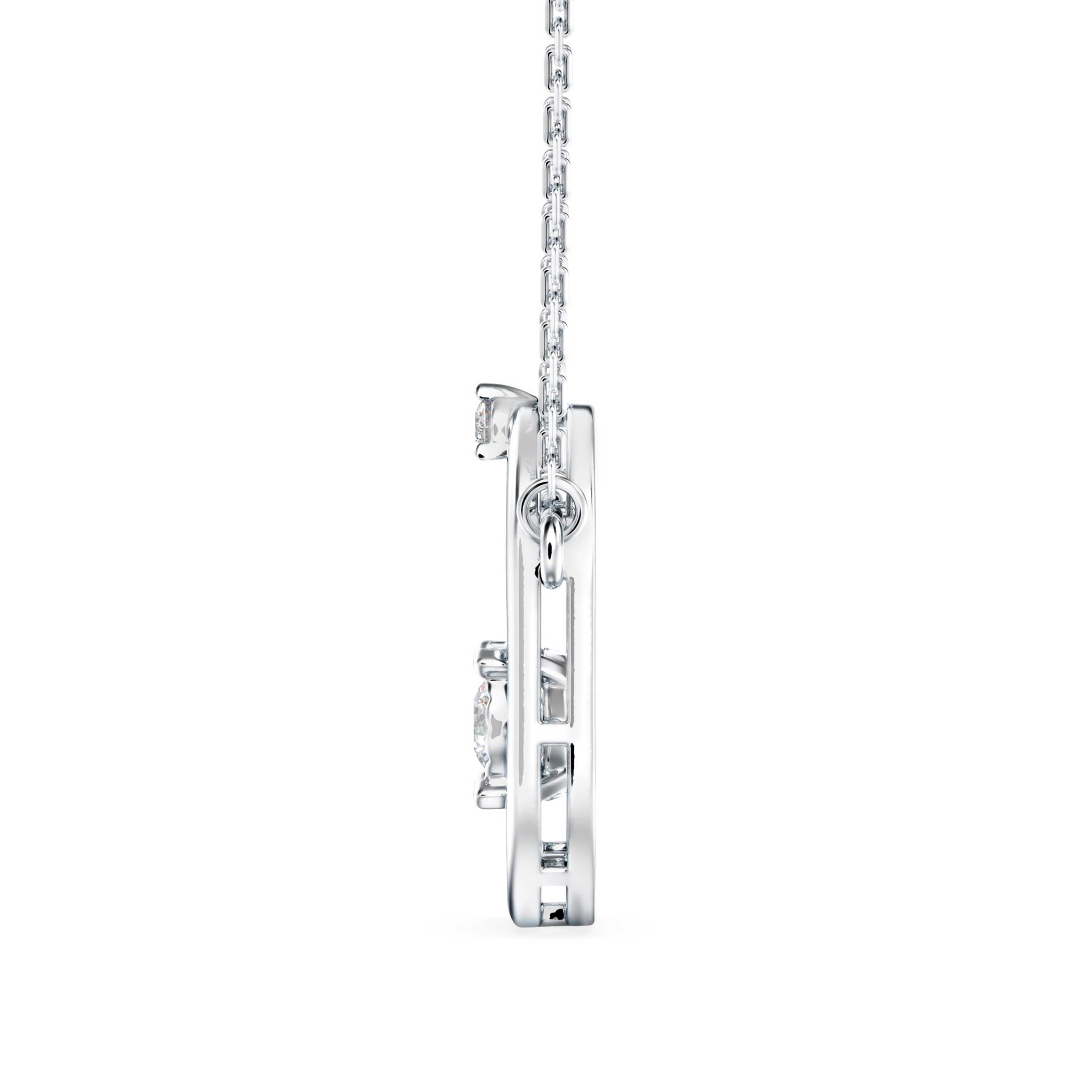 0.12Ct Floral Prong Lab-Grown Diamond Gold Pendant Necklace
