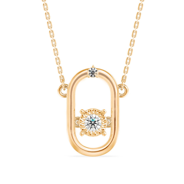 0.12Ct Floral Prong Lab-Grown Diamond Gold Pendant Necklace