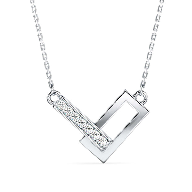 0.07Ct Channel Set Lab-Grown Diamond Gold Pendant Necklace
