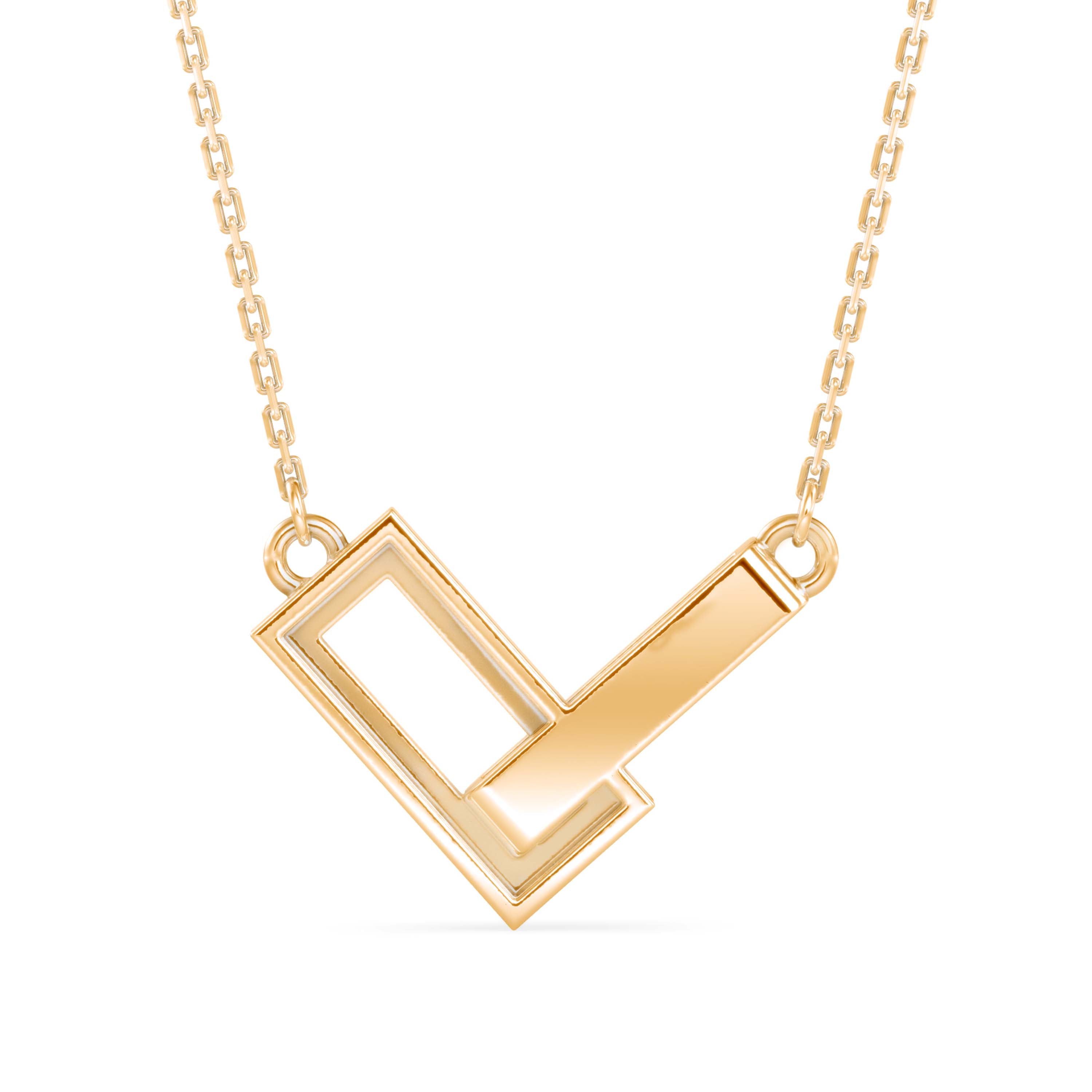 0.07Ct Channel Set Lab-Grown Diamond Gold Pendant Necklace