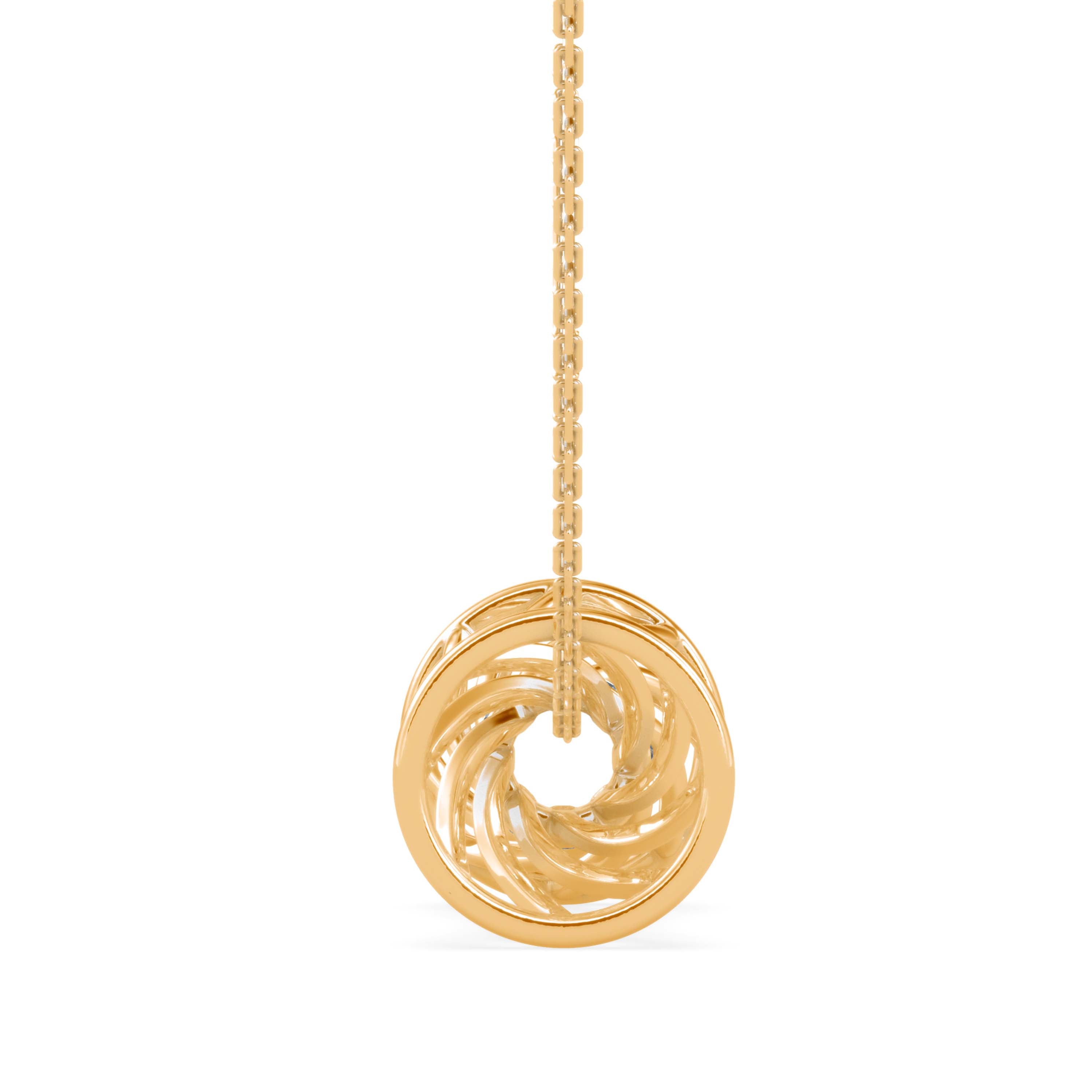 0.06Ct Drum Infinity Style Lab-Grown Diamond Gold Pendant Necklace