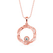0.10Ct Round Bezel Twisted Lab-Grown Diamond Gold Pendant Necklace