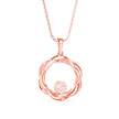 0.10Ct Round Bezel Twisted Lab-Grown Diamond Gold Pendant Necklace