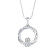 0.10Ct Round Bezel Twisted Lab-Grown Diamond Gold Pendant Necklace