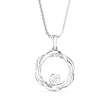 0.10Ct Round Bezel Twisted Lab-Grown Diamond Gold Pendant Necklace