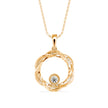 0.10Ct Round Bezel Twisted Lab-Grown Diamond Gold Pendant Necklace