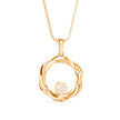 0.10Ct Round Bezel Twisted Lab-Grown Diamond Gold Pendant Necklace