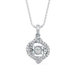 0.34Ct Round Swirl Halo Design Lab-Grown Diamond Gold Pendant Necklace