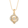 0.34Ct Round Swirl Halo Design Lab-Grown Diamond Gold Pendant Necklace