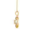 0.34Ct Round Swirl Halo Design Lab-Grown Diamond Gold Pendant Necklace