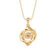 0.34Ct Round Swirl Halo Design Lab-Grown Diamond Gold Pendant Necklace