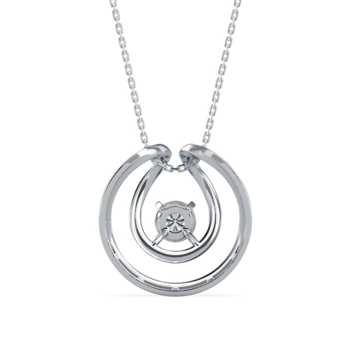 0.26Ct Floting Style Bezel Lab-Grown Diamond Gold Pendant Necklace