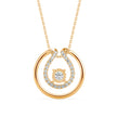 0.26Ct Floting Style Bezel Lab-Grown Diamond Gold Pendant Necklace