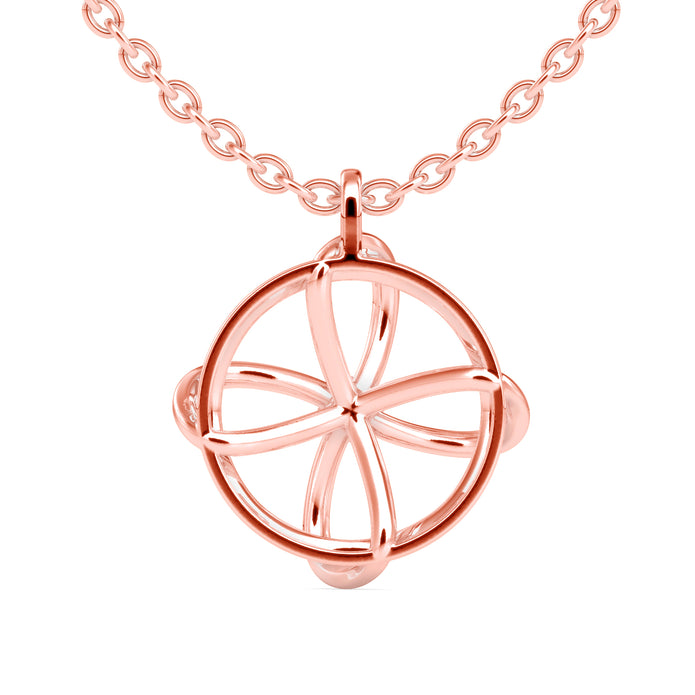 0.04Ct Flower Look Prong Lab-Grown Diamond Gold Pendant Necklace