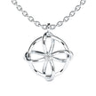 0.04Ct Flower Look Prong Lab-Grown Diamond Gold Pendant Necklace