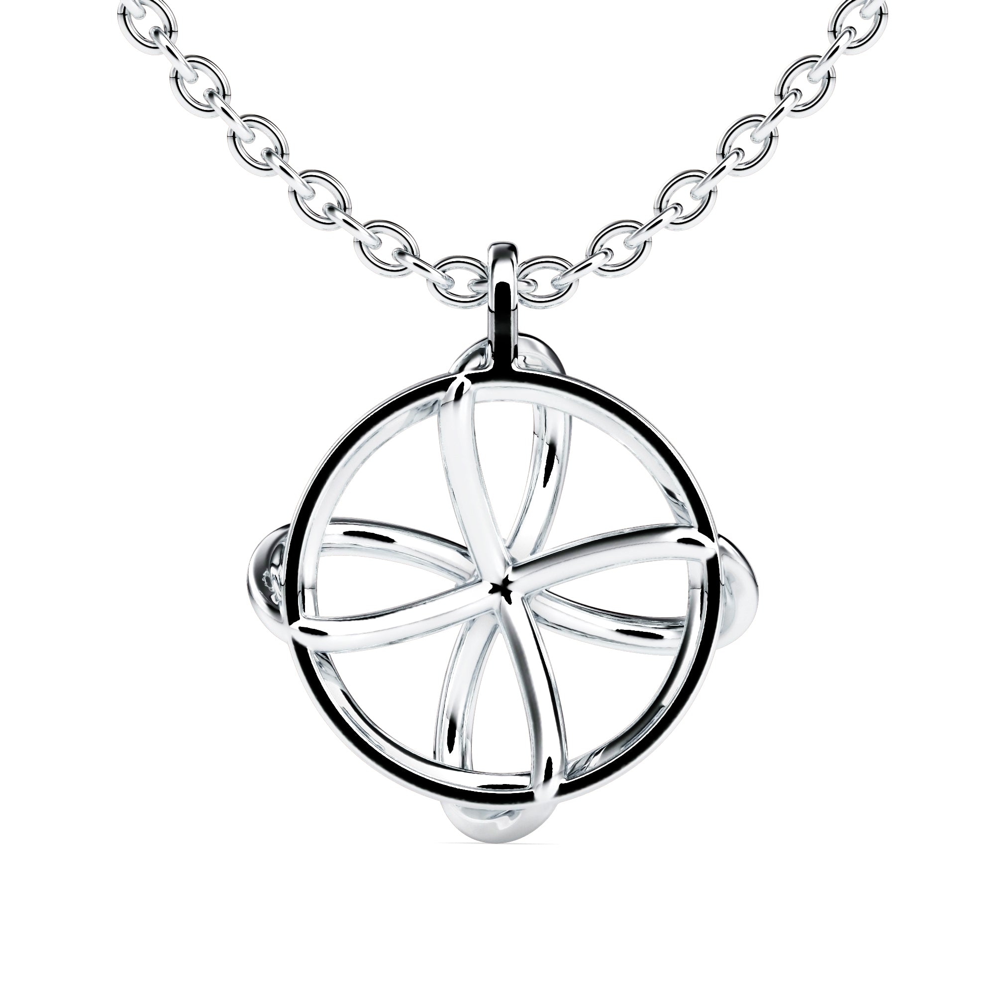 0.04Ct Flower Look Prong Lab-Grown Diamond Gold Pendant Necklace