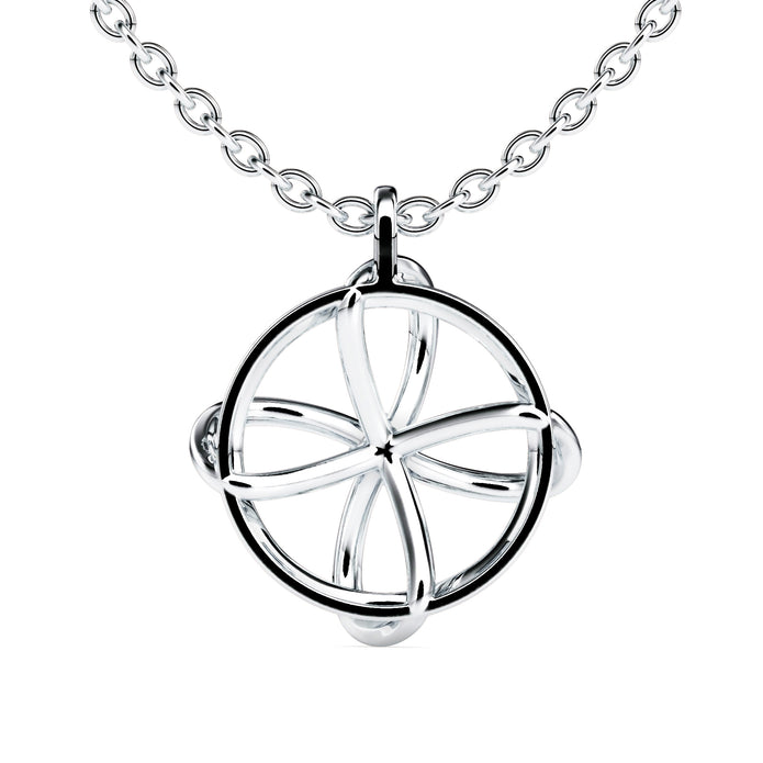 0.04Ct Flower Look Prong Lab-Grown Diamond Gold Pendant Necklace