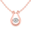 0.10Ct Dancing Round Shape Lab-Grown Diamond Gold Pendant Necklace