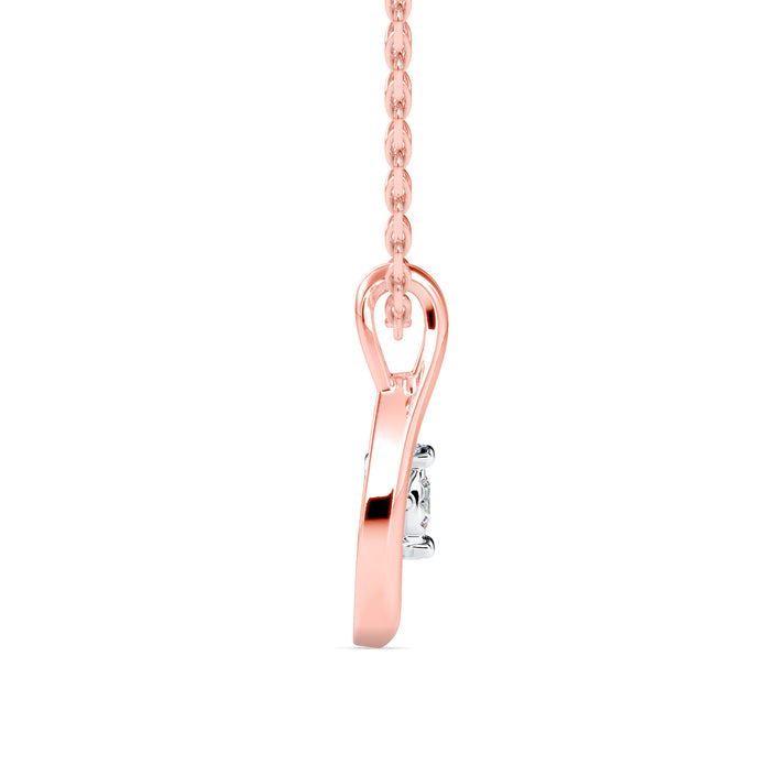 0.10Ct Dancing Round Shape Lab-Grown Diamond Gold Pendant Necklace