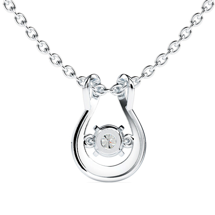 0.10Ct Dancing Round Shape Lab-Grown Diamond Gold Pendant Necklace