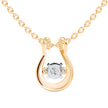 0.10Ct Dancing Round Shape Lab-Grown Diamond Gold Pendant Necklace