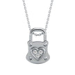 0.07Ct Lock Shaped Prong Lab-Grown Diamond Gold Pendant Necklace