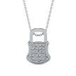 0.07Ct Lock Shaped Prong Lab-Grown Diamond Gold Pendant Necklace