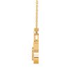 0.07Ct Lock Shaped Prong Lab-Grown Diamond Gold Pendant Necklace