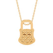 0.07Ct Lock Shaped Prong Lab-Grown Diamond Gold Pendant Necklace
