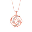 0.18Ct Swirl Design Pave Lab-Grown Diamond Gold Pendant Necklace