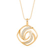 0.18Ct Swirl Design Pave Lab-Grown Diamond Gold Pendant Necklace