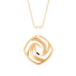 0.18Ct Swirl Design Pave Lab-Grown Diamond Gold Pendant Necklace