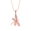 0.14Ct Dragonfly Shape Prong Lab-Grown Diamond Gold Pendant Necklace