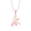 0.14Ct Dragonfly Shape Prong Lab-Grown Diamond Gold Pendant Necklace