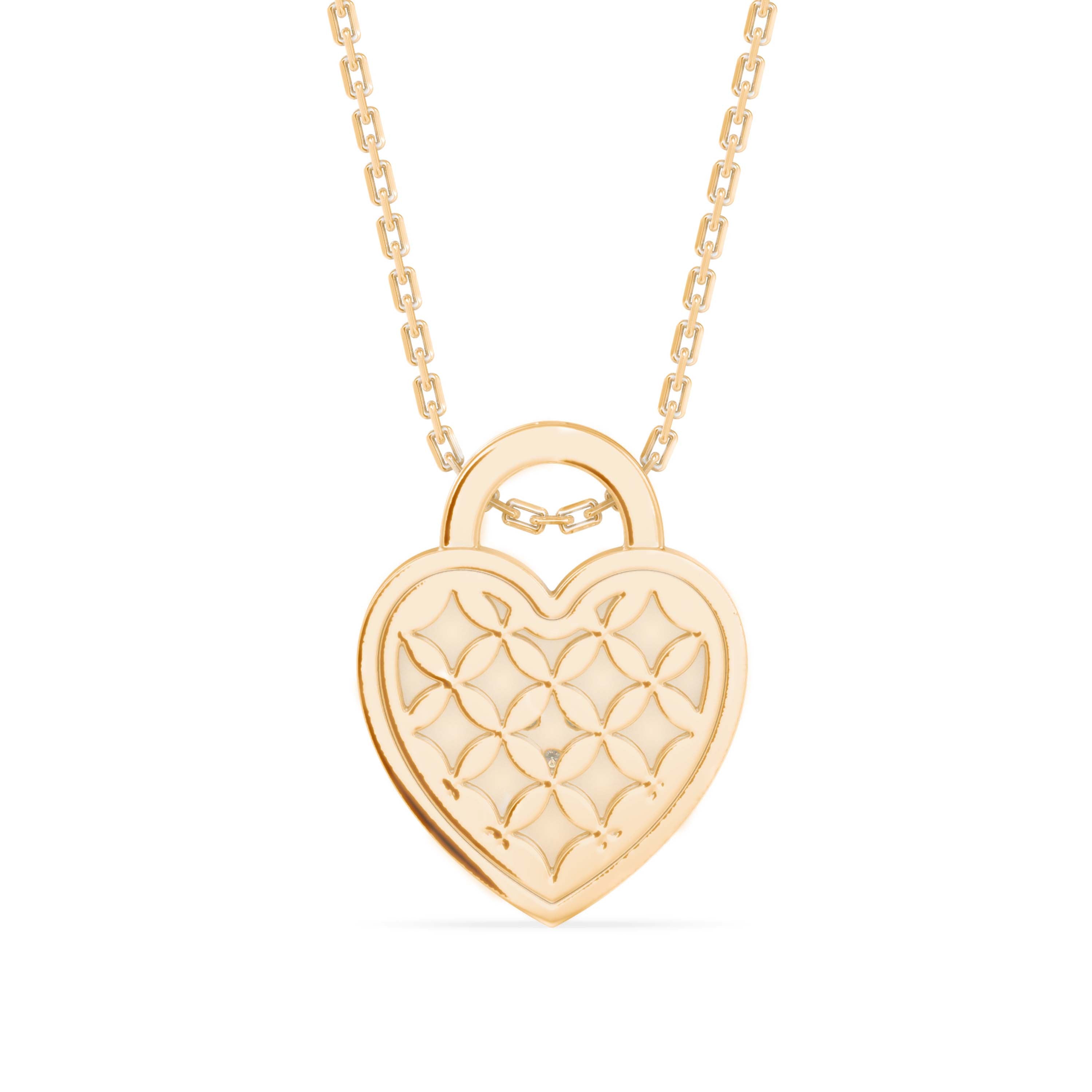 0.02Ct Heart Shape Cluster Lab-Grown Diamond Gold Pendant Necklace