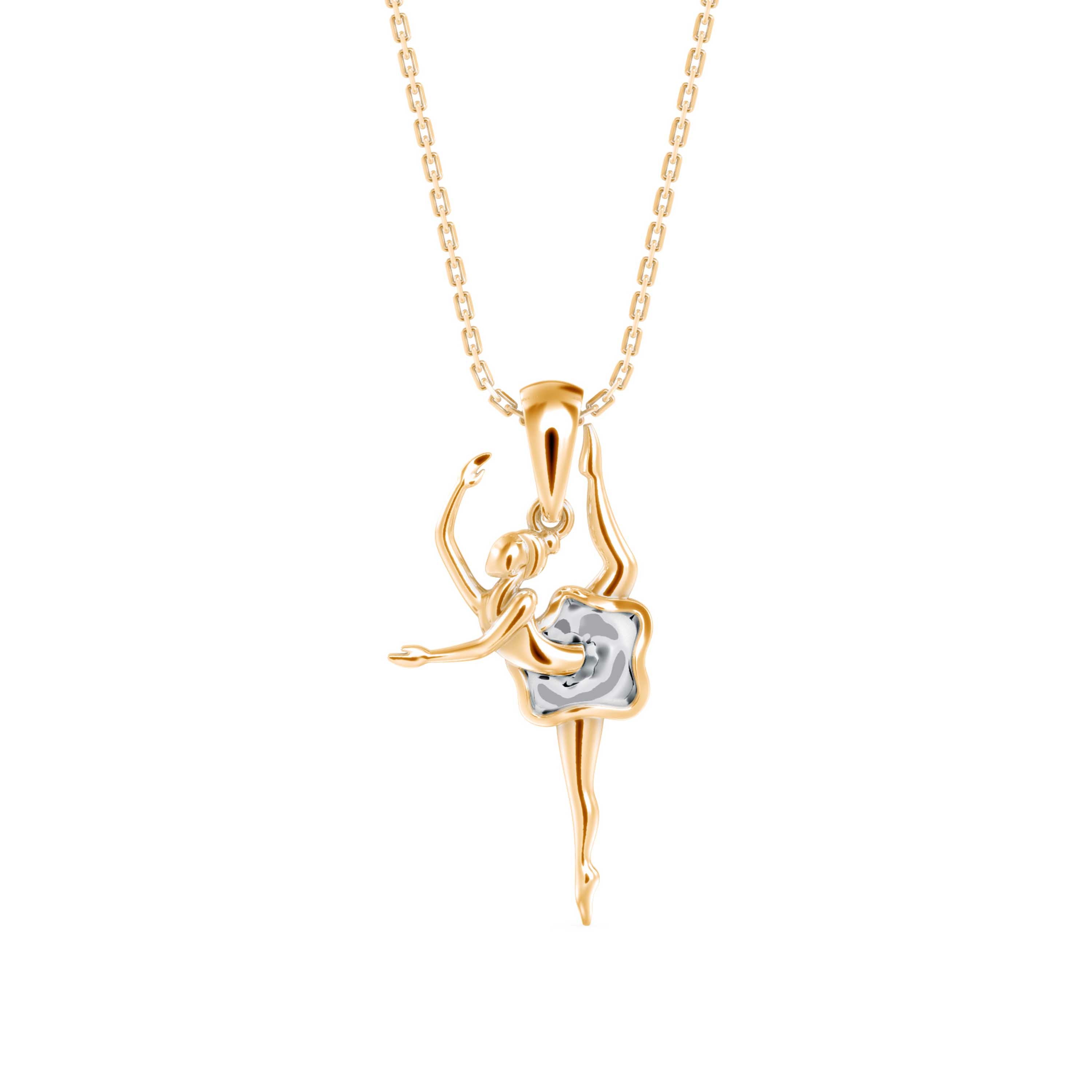 Party Wear Dancing Diva Gold Pendant Necklace