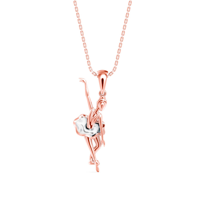 Gorgeous Ballerina Designe Gold Pendant Necklace