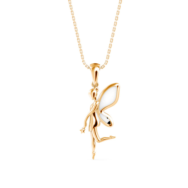 Angel Fairy Designe Gold Pendant Necklace