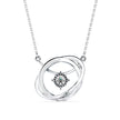 0.12Ct Twisted Orbit Designe Prong Lab-Grown Diamond Gold Pendant Necklace
